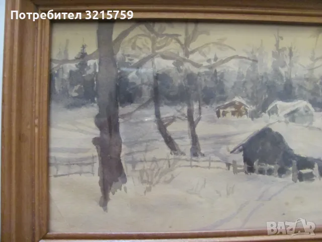 Оригинална картина ,акварел, дървена рамка със стъкло, снимка 5 - Картини - 50324643