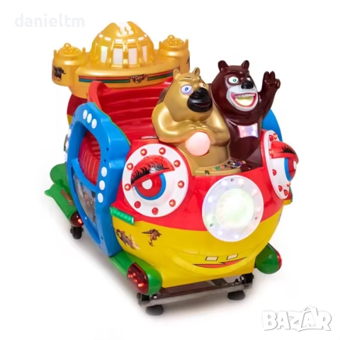 Монетна детска люлееща се количка – музика, светлини, Bluetooth, снимка 1