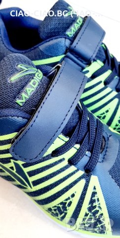№31,32, Маратонки за момче MADIGAN черни с електриково зелен акцент