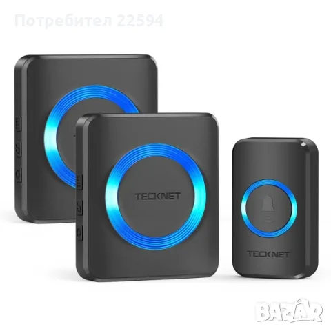 TECKNET безжичен звънец с обхват 400 м – Черен