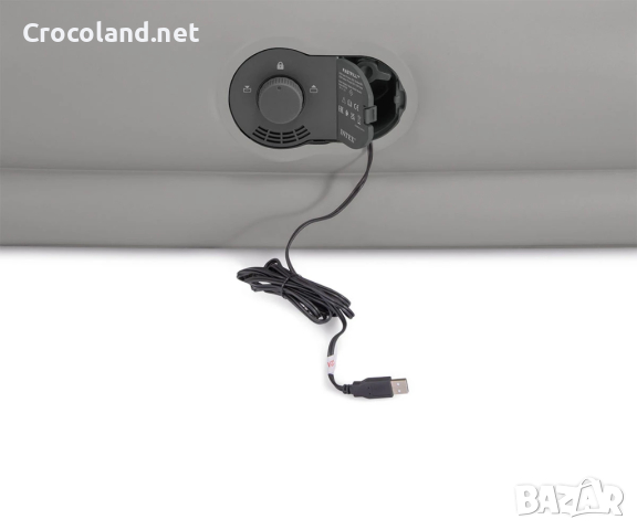 Надуваем матрак с USB помпа 152 x 203 x 30 см INTEX CROCOLAND, снимка 7 - Надуваеми легла - 44829472