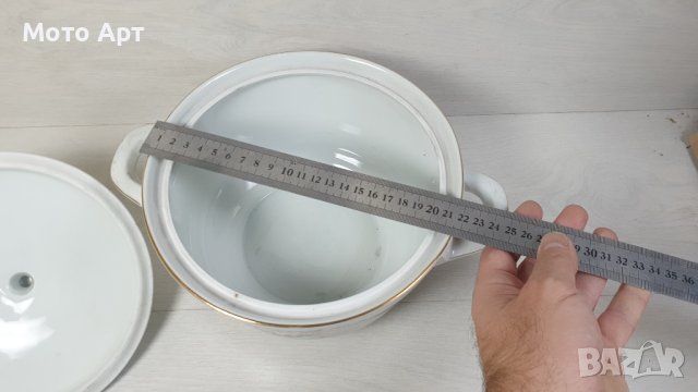 Стар Порцеланов Супник Руски Соц Античен Стариннен , снимка 5 - Прибори за хранене, готвене и сервиране - 40750445