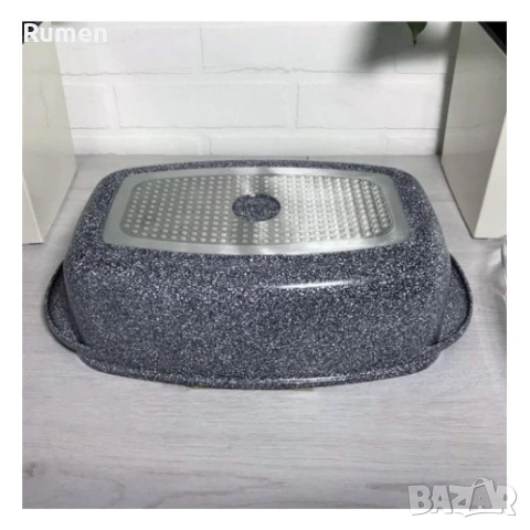 Ростер Goldman с мраморно покритие – правоъгълен съд с капак, 5.5 л и 6.6 л, за фурна , снимка 3 - Печки, фурни - 53238539