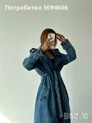 Дамски дъков тренч, снимка 2 - Якета - 53640026