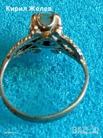Винтидж сребърен пръстен с камък МОЙСАНИТ филигранна изработка елегантен стилен дизайн 52445, снимка 6 - Пръстени - 53069531