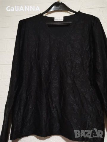 ЕЛЕГАНТНА ЧЕРНА БЛУЗА РАЗМЕР ДО XL , снимка 2 - Туники - 40692607