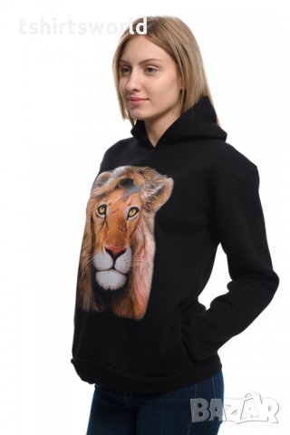Нов дамски суичър с трансферен печат Лъв, животни, снимка 3 - Суичъри - 27505468
