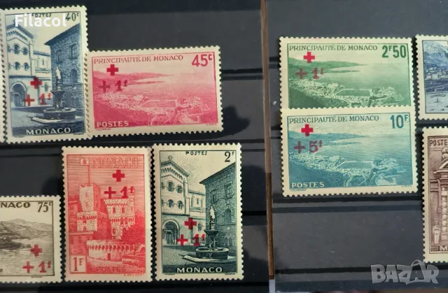 Монако 1940 г. Червен кръст пълна серия MNH, снимка 3 - Филателия - 50177165