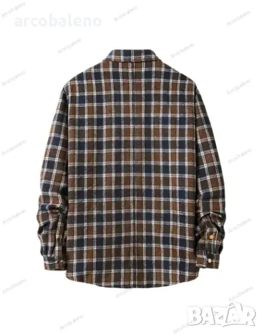 Мъжка ежедневна карирана риза, 3цвята , снимка 3 - Ризи - 49440365