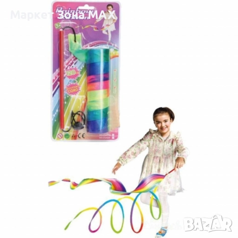 Цветна лента за танци и гимнастика с регулируема върва, снимка 3 - Други - 52863337