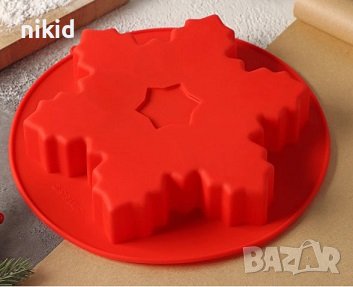 Голяма Снежинка силиконов молд форма десерт сладкиш кекс торта гипс декор , снимка 2 - Форми - 41925368