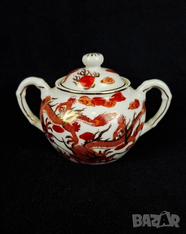 Японски чаен сервиз с дракони - за 6 човека, снимка 6 - Сервизи - 52416771