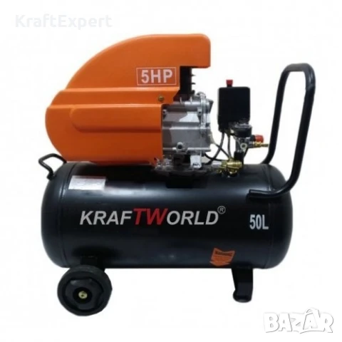 ПРОМО ПАКЕТ Пневматични инструменти 72ч + Компресор за въздух 50л. KraftWorld, снимка 3 - Компресори - 50600574