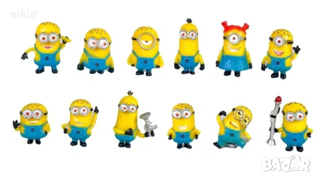 12 бр миньоните Minions миньони пластмасови фигурки играчки за игра и украса на торта фигурка, снимка 3 - Фигурки - 53819179