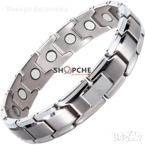 Магнитна гривна от титан – за по-ниско кръвно и контрол на теглото!  , снимка 3 - Гривни - 53575666