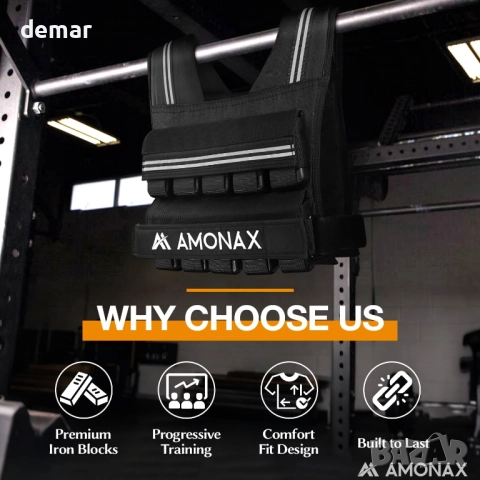 Регулируема жилетка с тежести Amonax за жени и мъже, 1,1–20 кг, снимка 7 - Фитнес уреди - 52671376