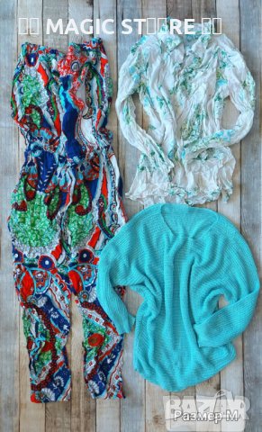 Лот размер М: гащеризон, риза и пуловер, снимка 1