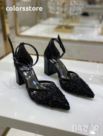 Сандали на ток - черна кожа - SAT25 , снимка 2 - Сандали - 53793815