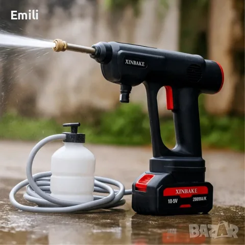Акумулаторна водоструйка 24V – Пистолет за миене с LCD дисплей и 4 режима, снимка 2 - Парочистачки и Водоструйки - 56156003
