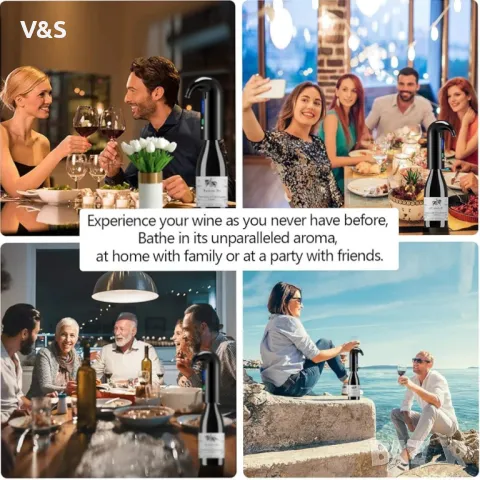 Електрически аератор и дозатор за наливане на вино, преносим декантер за вино с едно докосване  , снимка 14 - Други стоки за дома - 47808606