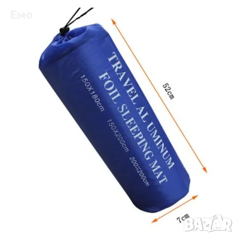 Постелка за къмпинг с двойно алуминиево покритие: 150 см x 200 см, снимка 2 - Палатки - 48241746