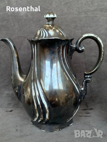 Винтидж Чайник и каничка Посребрен порцелан Rudolph Wachter RW Bavaria , снимка 2 - Сервизи - 35885440