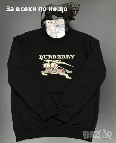 Burberry Мъжка Черна Блуза С Дълъг Ръкав Бърбъри Код A981