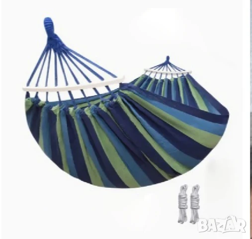 Външен хамак с каишки + калъф за съхранение, снимка 2 - Градински мебели, декорация  - 51396722