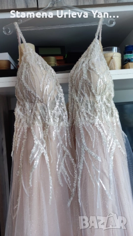 Дизайнерска официална рокля + сватбен букет и кошница, снимка 10 - Рокли - 51789297