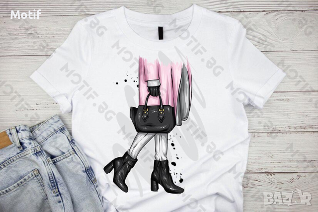 Дамска тениска с цветна щампа Motif МОДА / Жена / Lady Fashion / ботуши / лято