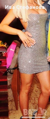 Нова елегантна парти коктейлна официална сива рокля Oh Polly , снимка 4 - Рокли - 50226063