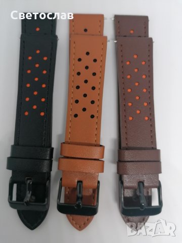 Кожени каишки за Samsung Watch, Huawei 20 mm, снимка 6 - Смарт гривни - 35879116