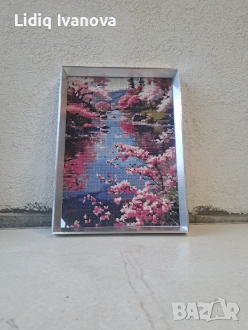 Диамантен гоблен пролет-готов и рамкиран, снимка 2 - Гоблени - 50812544