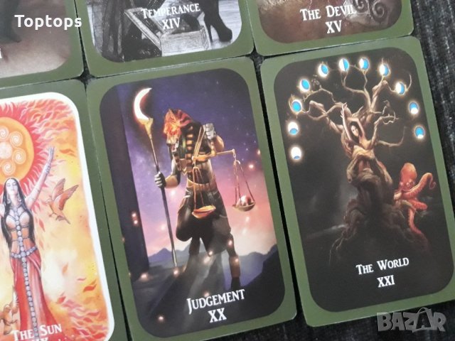 80 таро карти с кант и малка книжка: Fantastic Myths and Legends Tarot, снимка 17 - Карти за игра - 34436817
