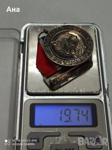 норвежки сребърен медал с маркировка , снимка 6 - Антикварни и старинни предмети - 42138615