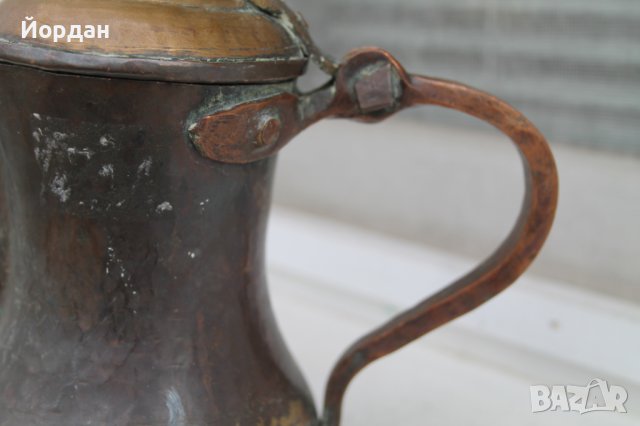 Стара ръчно кована медна арабска кана , снимка 4 - Антикварни и старинни предмети - 41002325