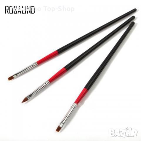 Комплект три четки за декорация и арт маникюр