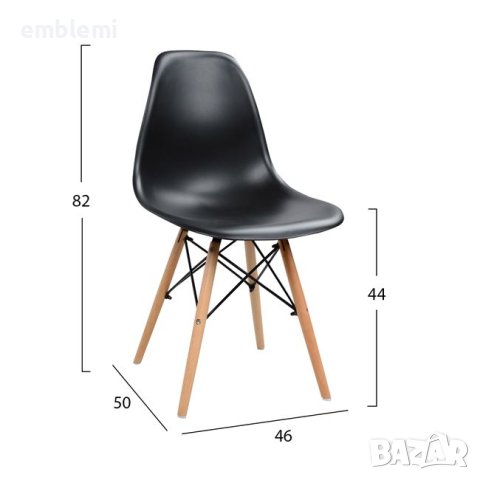 Стол трапезен Twistn PP HM8460 Черен, снимка 4 - Столове - 44295264