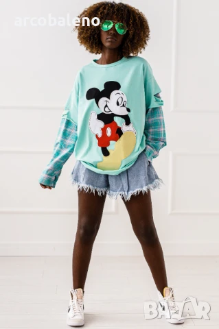 Дамска блуза с дълги ръкави Mickey, 3цвята , снимка 2 - Блузи с дълъг ръкав и пуловери - 50490900