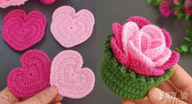 Плетено цвете в саксия  , снимка 11 - Декорация за дома - 51173490