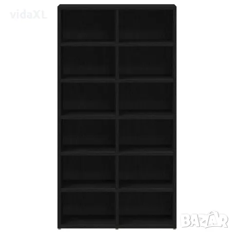 vidaXL Етажерка за обувки, черна дъб, 54x34x100,5 см, инженерно дърво, снимка 5 - Етажерки - 56148330