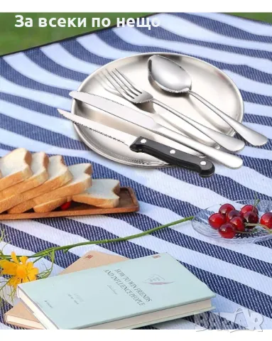 Портативен комплект прибори от неръждаема стомана за къмпинг и пътувания, снимка 4 - Къмпинг мебели - 48792630