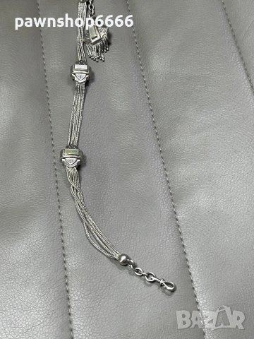 Сребърна верижка за джобен часовник със седефени елементи, снимка 15 - Мъжки - 51454790