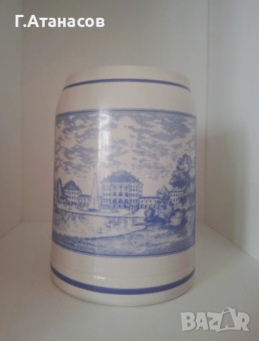 Старинна керамична немска халба Franz Stöber 