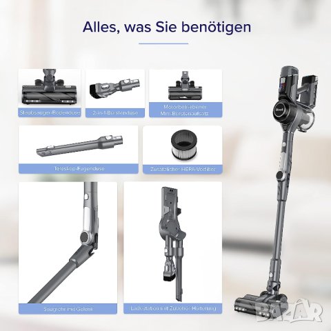 Вертикална прахосмукачка Levoit VortexIQ™ 40 Flex ( С ЛИПСИ, На Части ), снимка 11 - Прахосмукачки - 41511894