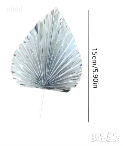 Оригами ветрило хартиени листа листо златни сребърни за украса декорация торта и др, снимка 7 - Други - 46600281