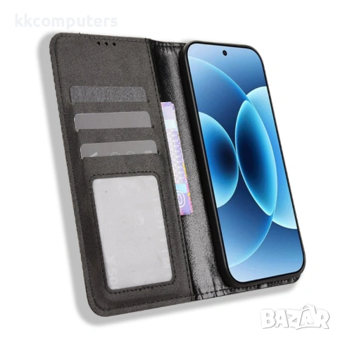 Ретро Кожен Калъф Портфейл за Xiaomi 17 - Магнитен, Стойка, Слотове, 4 цвята, снимка 9 - Калъфи, кейсове - 53800660