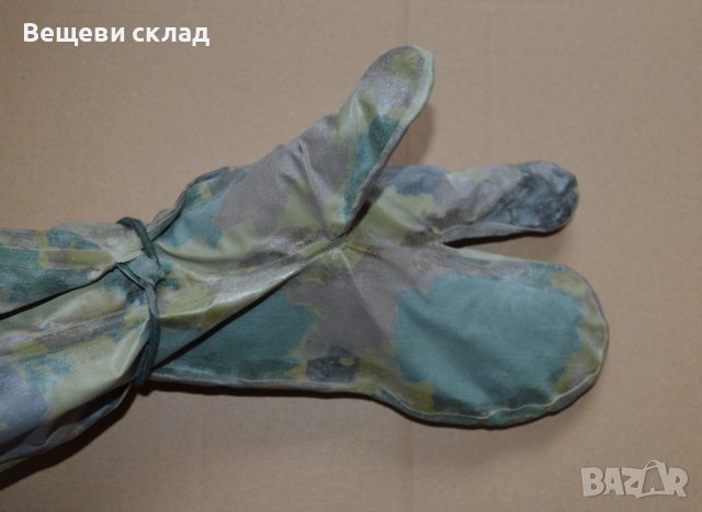 Химически гумирани камуфлажни ръкавици с 3 пръста БНА