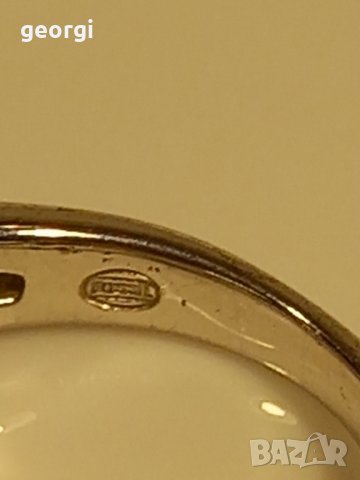 сребърен пръстен с камък Fossil , снимка 7 - Пръстени - 44278568