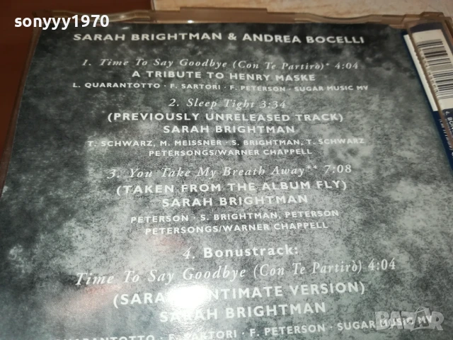 SARAH BRIGHTMAN & ANDREA BOCELLI CD 1306251852, снимка 16 - CD дискове - 50658057